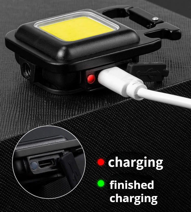 Zipper Lights Cob Keychain Work Light, Cob Rechargeable Keychain Light, 1000lumens Key Chain Light